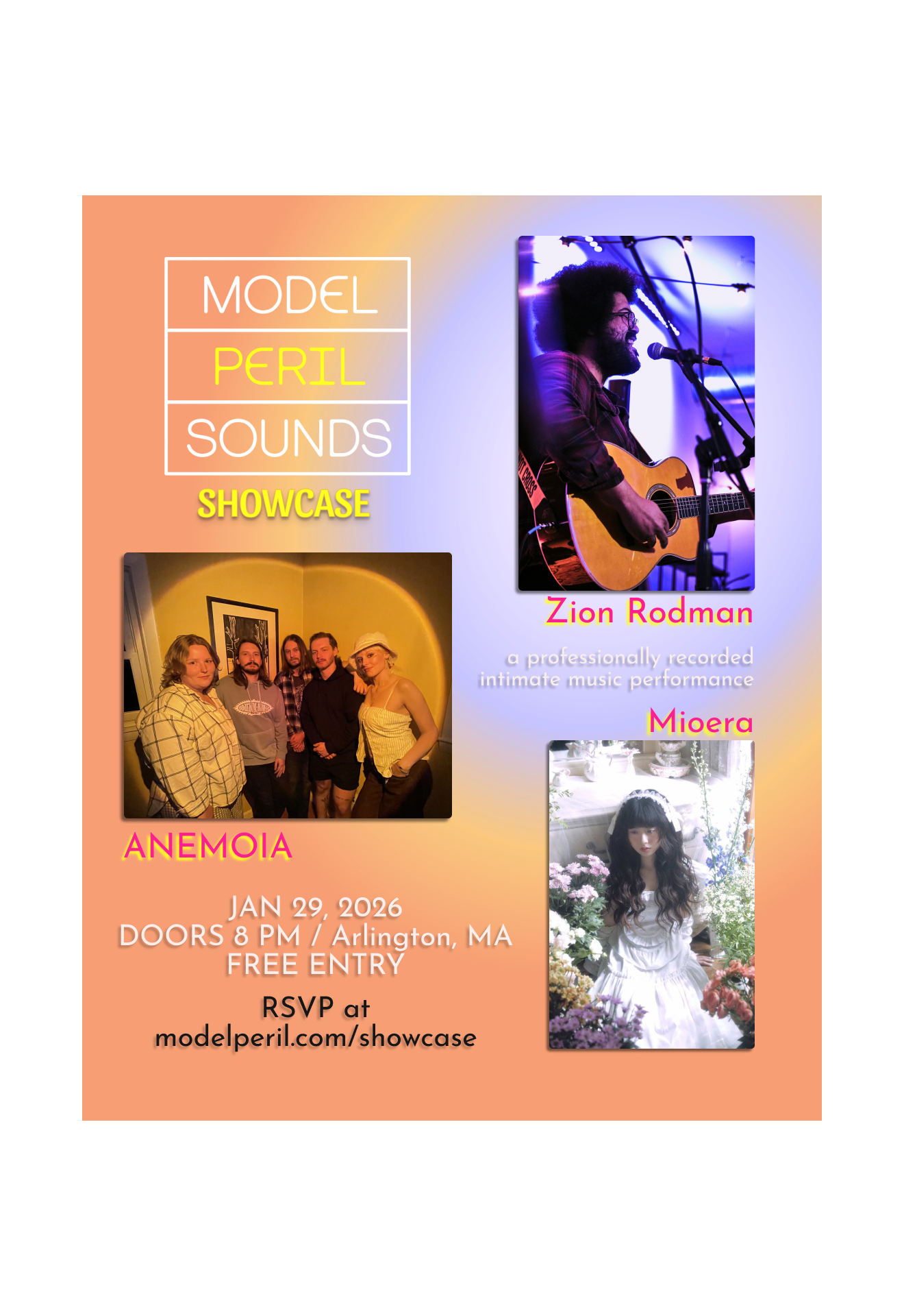 Jan 29th Showcase | Zion Rodman, ANEMOIA, Mioera