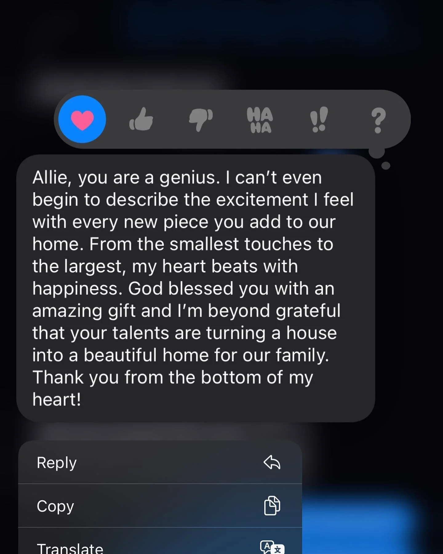 I share this because reviews are everything when you own your own business, but it&rsquo;s also the little things during the process. I work hard, but also with intention, and to see how it&rsquo;s appreciated makes me feel so grateful to be doing so
