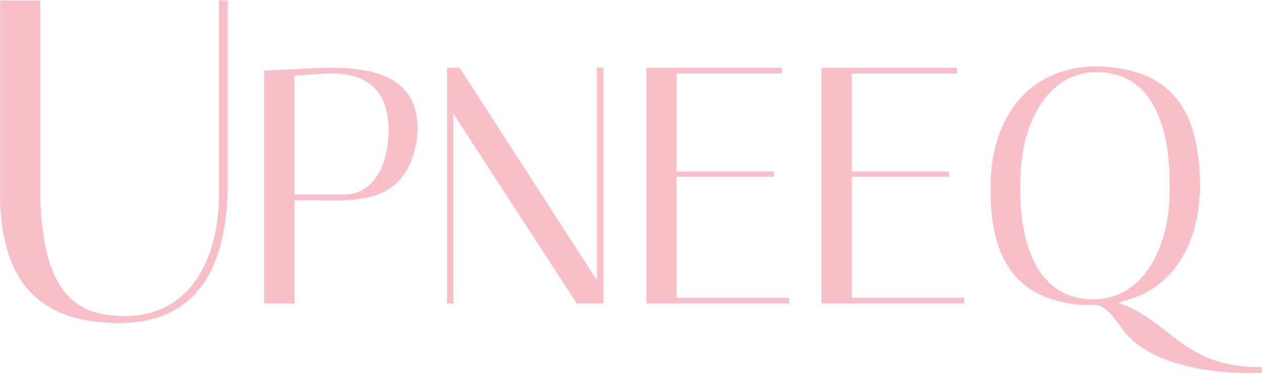 The word "UPNIELOQ" written in large pink letters on a transparent background.