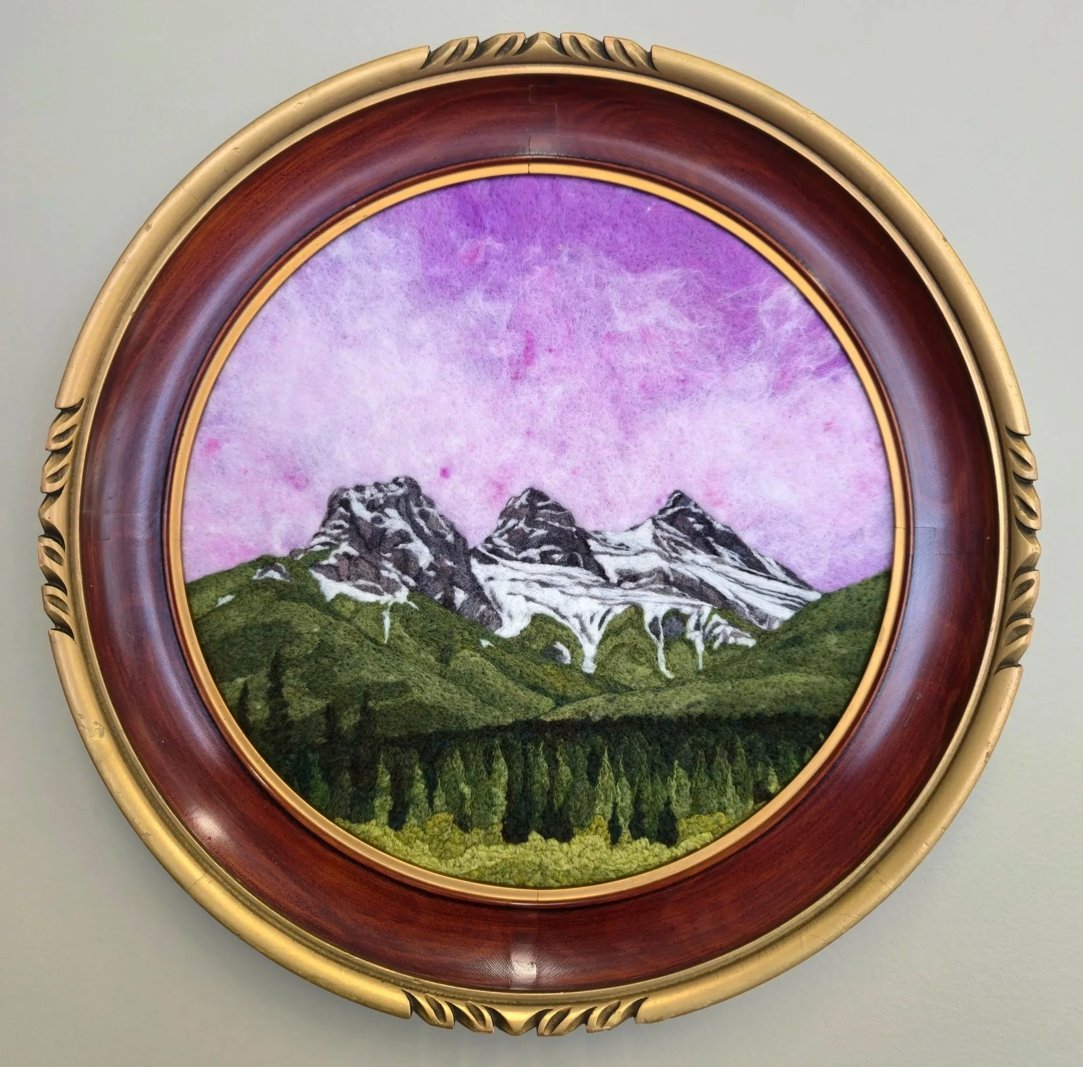 The Sisters
Needle felted wool, reclaimed wood frame
16" 
$2,200
