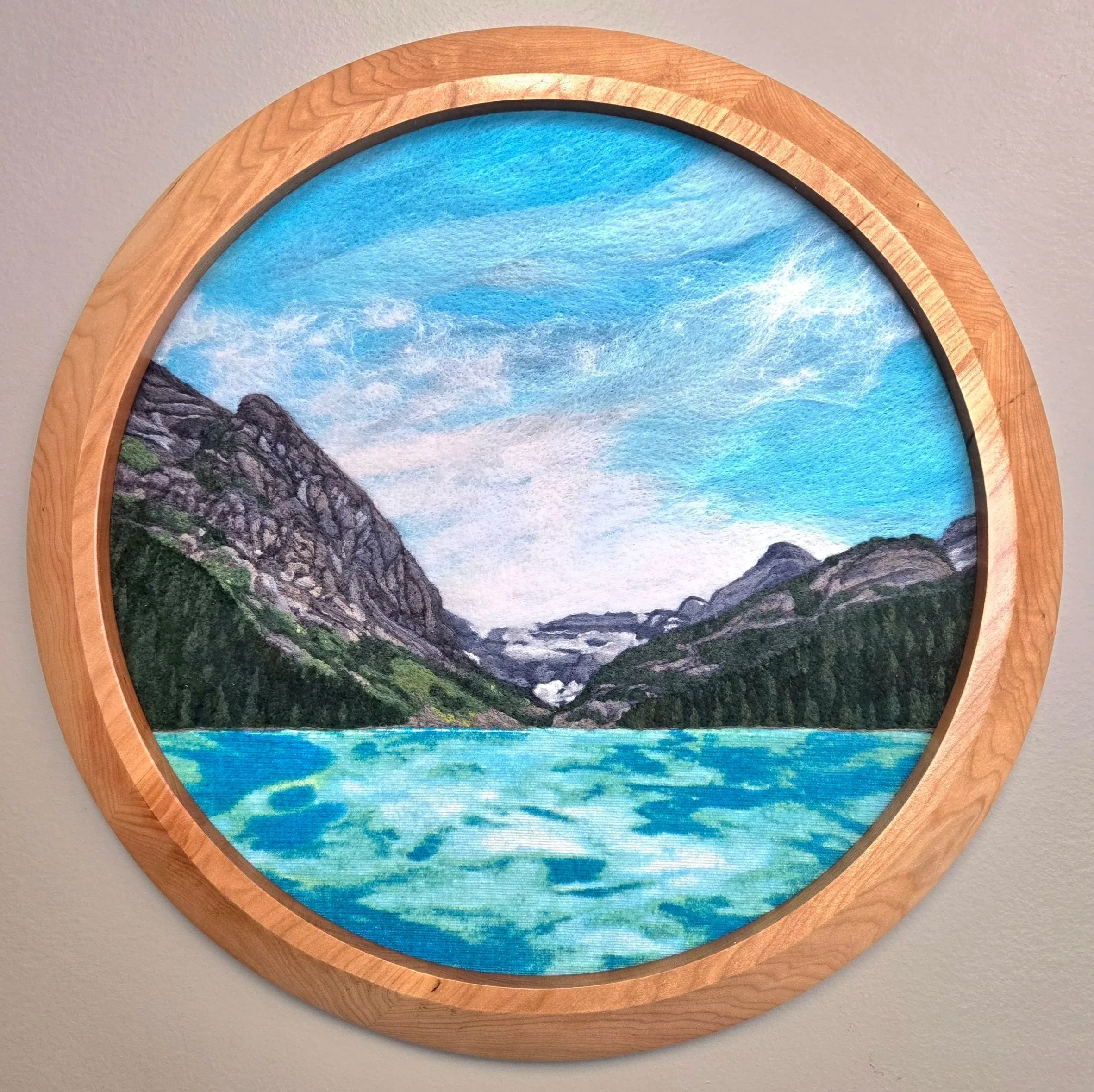 Sweet Louise
Needle felted wool, cotton fabric
Custom cherry frame
16.75"
$2,400
