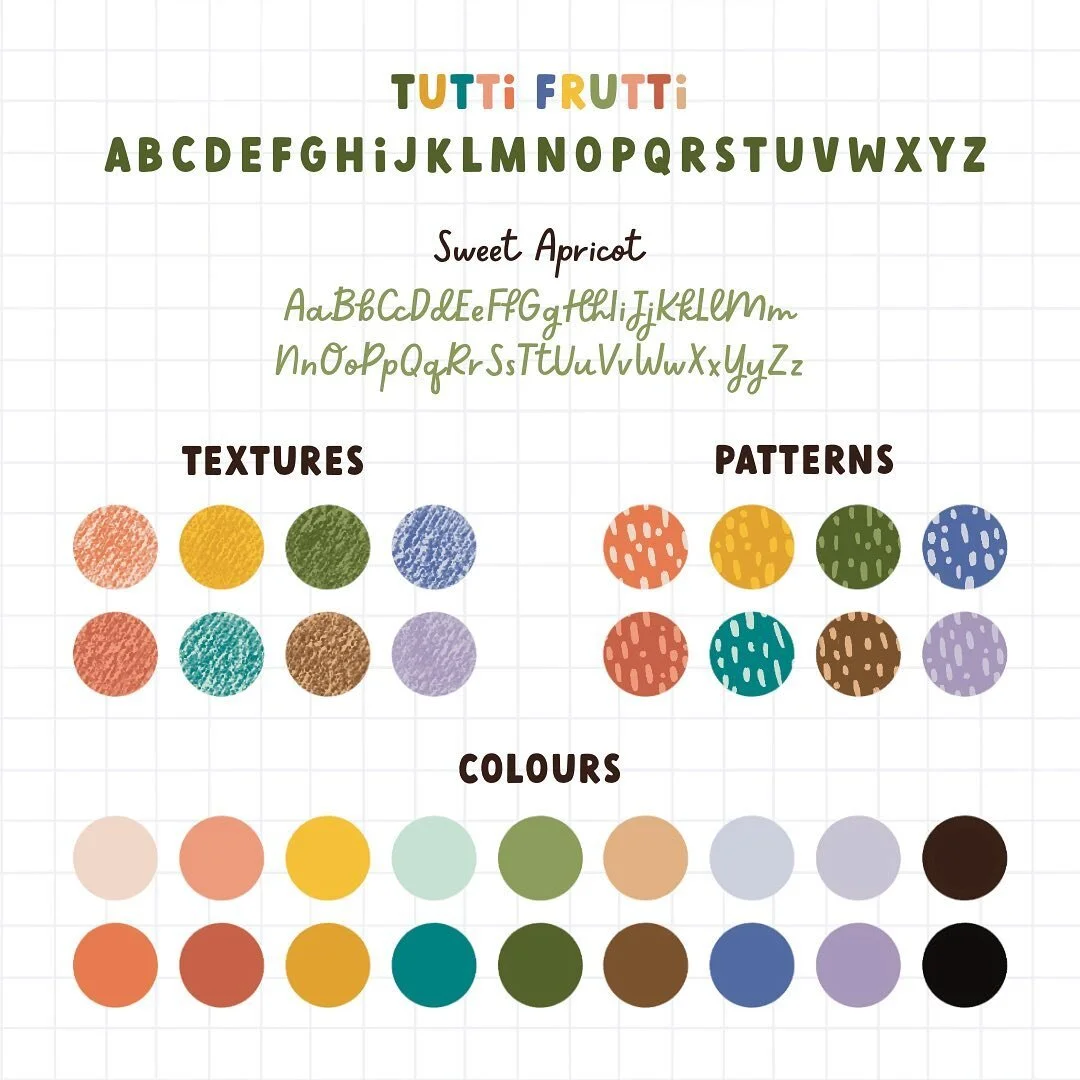 Fun little fonts and colour palette for a very fun project I wrapped up last week and can&rsquo;t wait to share more once I receive the final product from the printer 🥰🎨🖌
&bull;
#studiosara#studiosaradesign#procreate#procreateart#illustration#digi