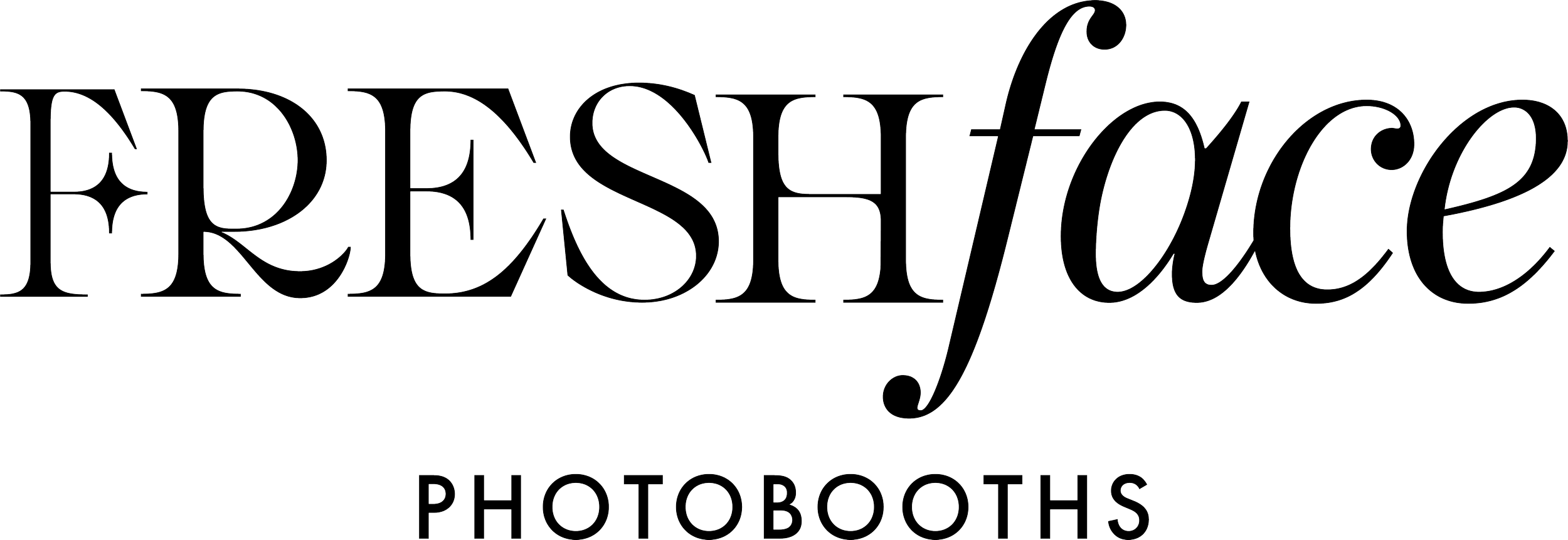 Outline of the word "Preface" in a decorative script font, with the smaller word "Photobooths" below in all caps.