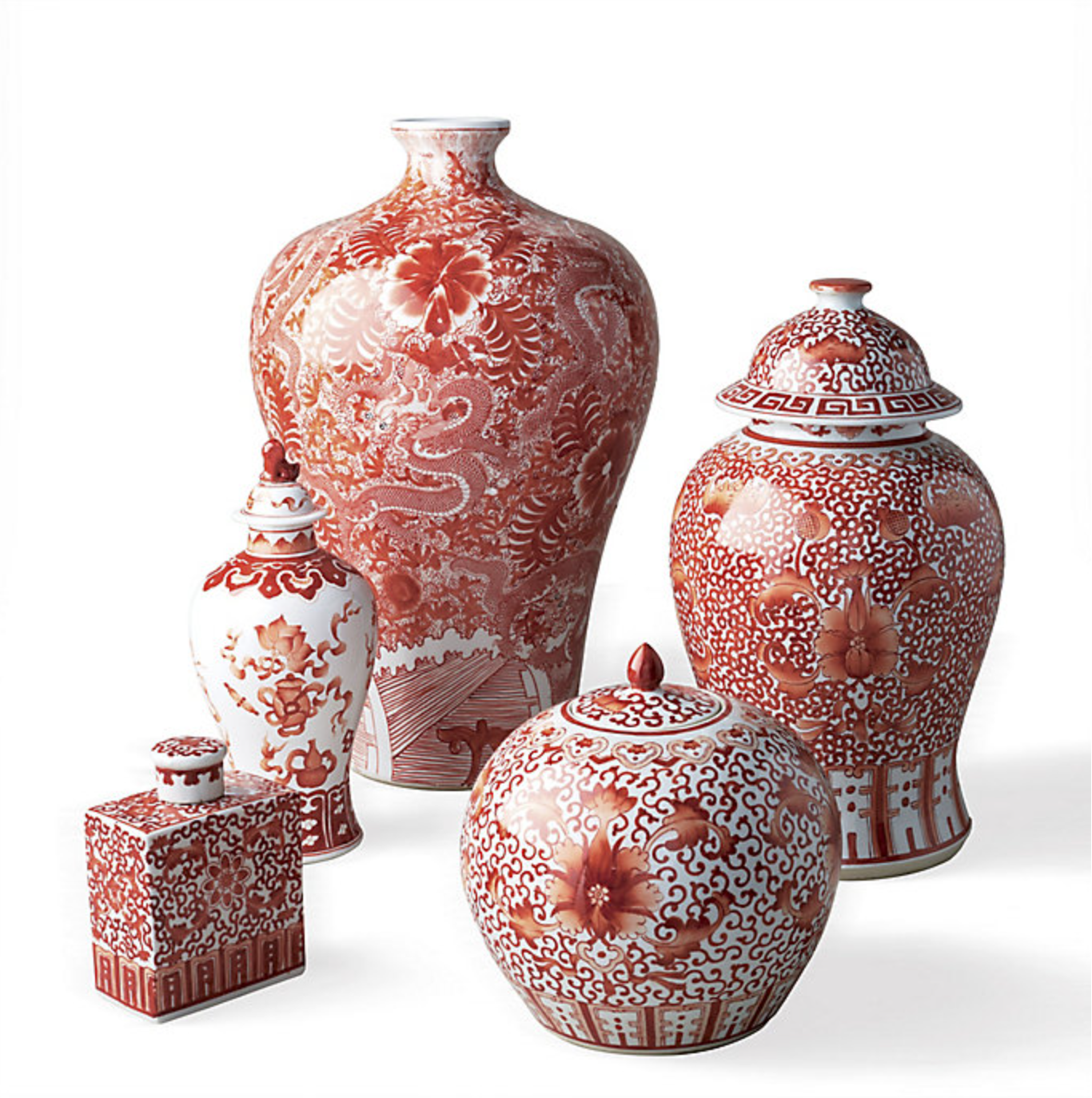 Ming Hand Painted Lidded Vase Set, Asst., $1,127