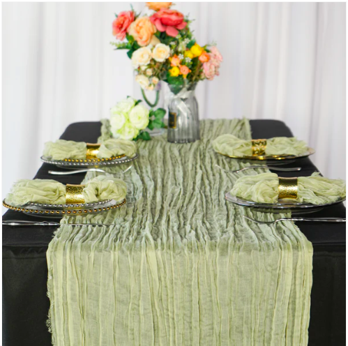 Sage Cheesecloth Runner