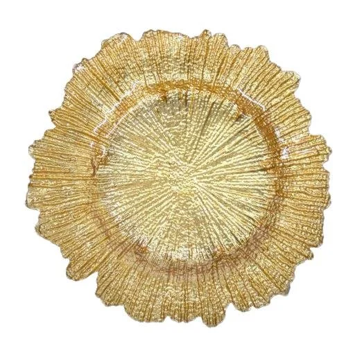 Sunburst Gold Glass Charger Plate