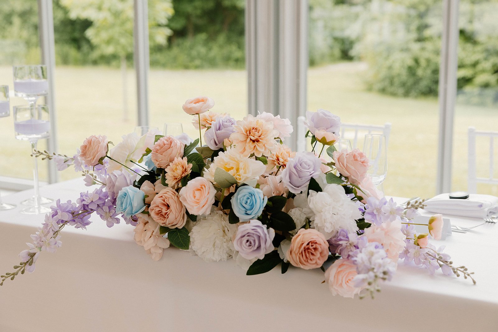 Pastel Silk Floral Table Top
