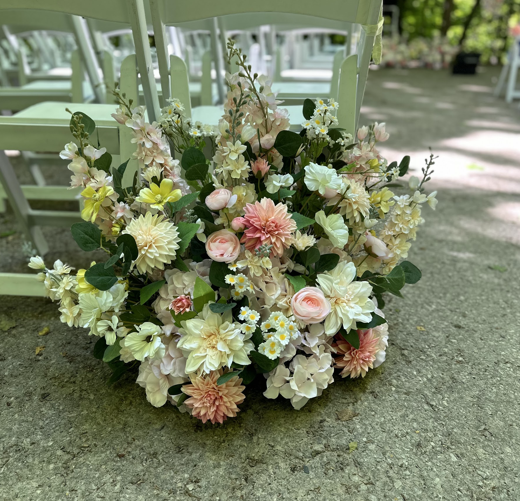 Pastel Wildflower Silk Floral Piece