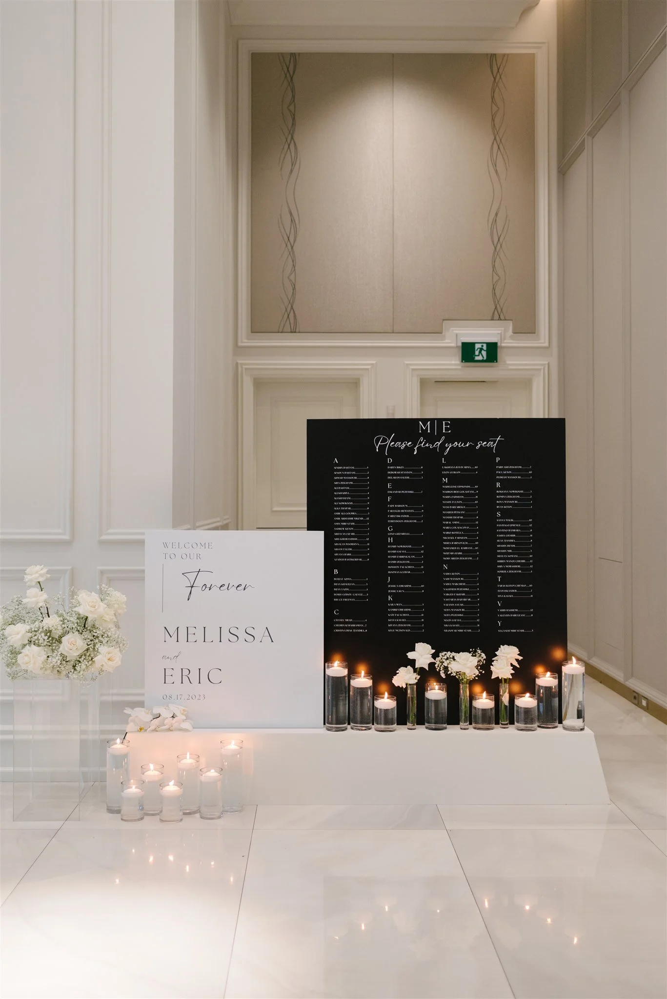 Duo White Block for Welcome Sign & Seating Chart