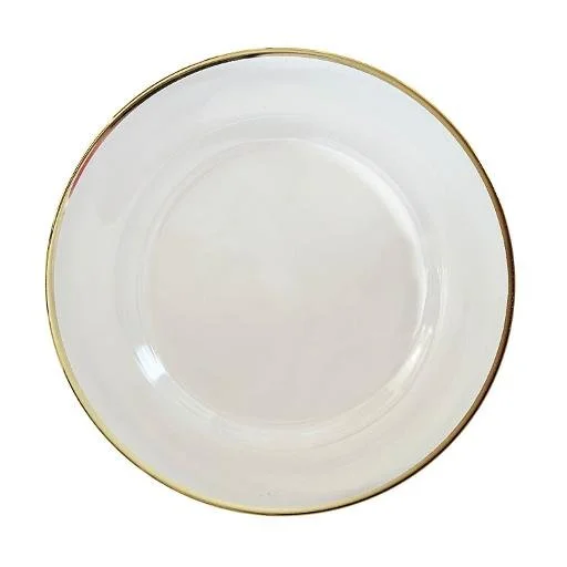 Gold Rim Clear Glass Charger Plate
