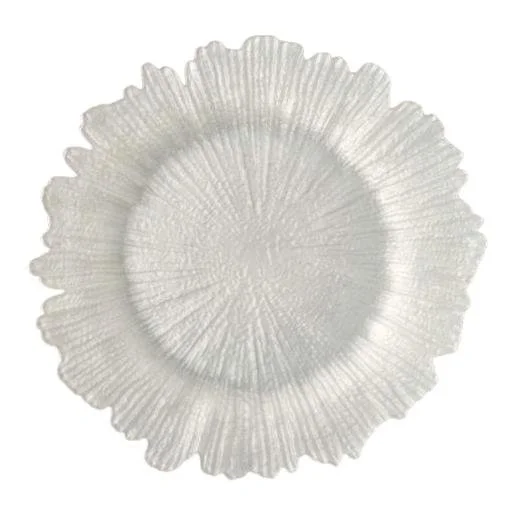 Sunburst Pearl Glass Charger Plate