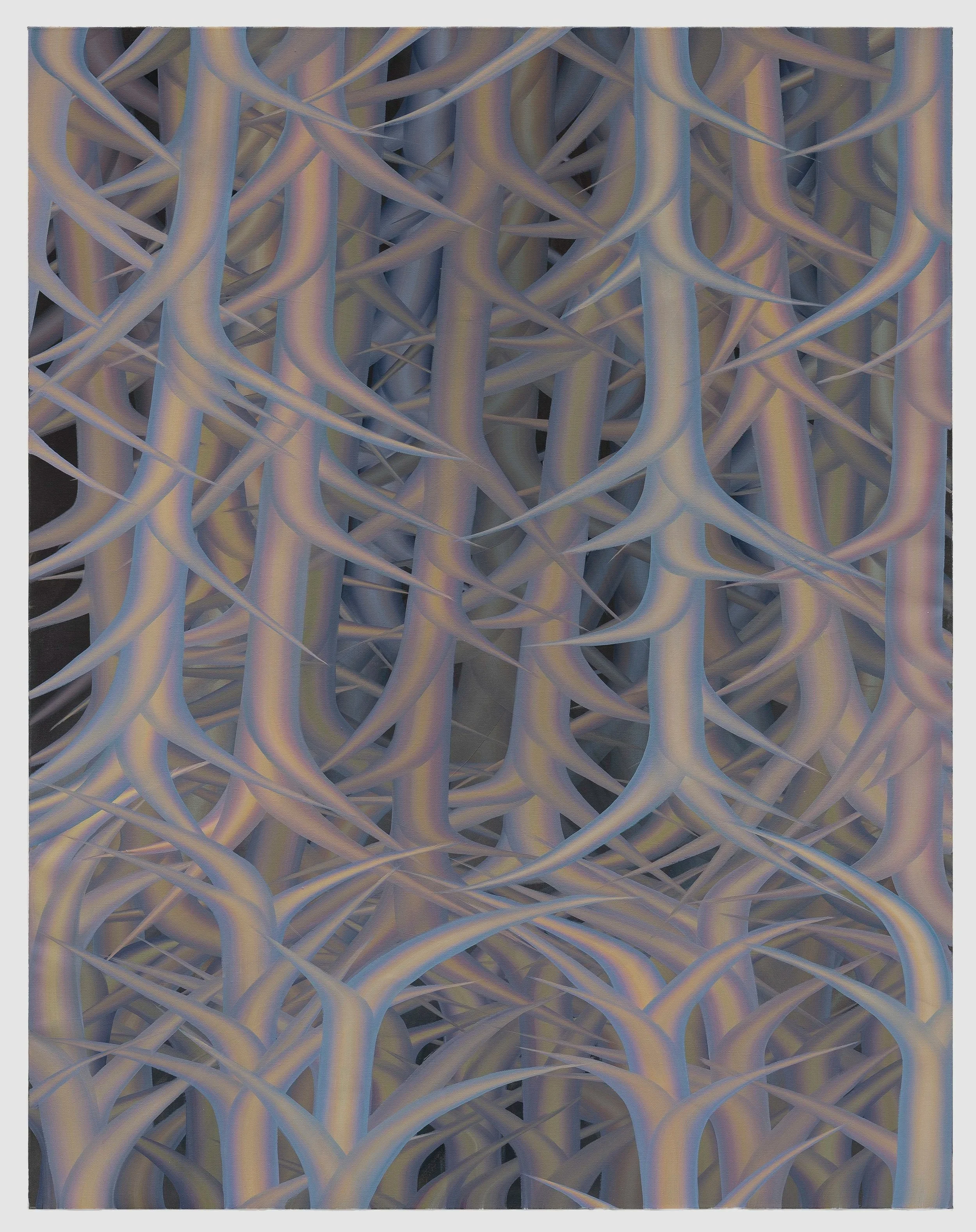  False Light Matrix,  2024  Oil on linen 64 × 50 in (163 × 127 cm)