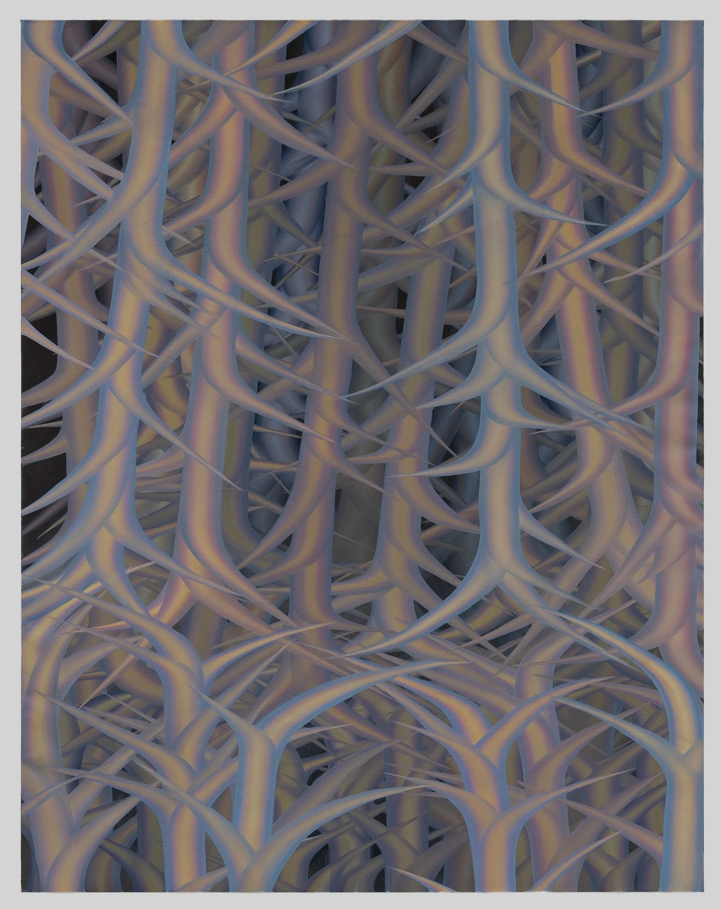  False Light Matrix,  2024  Oil on linen 64 × 50 in (163 × 127 cm)