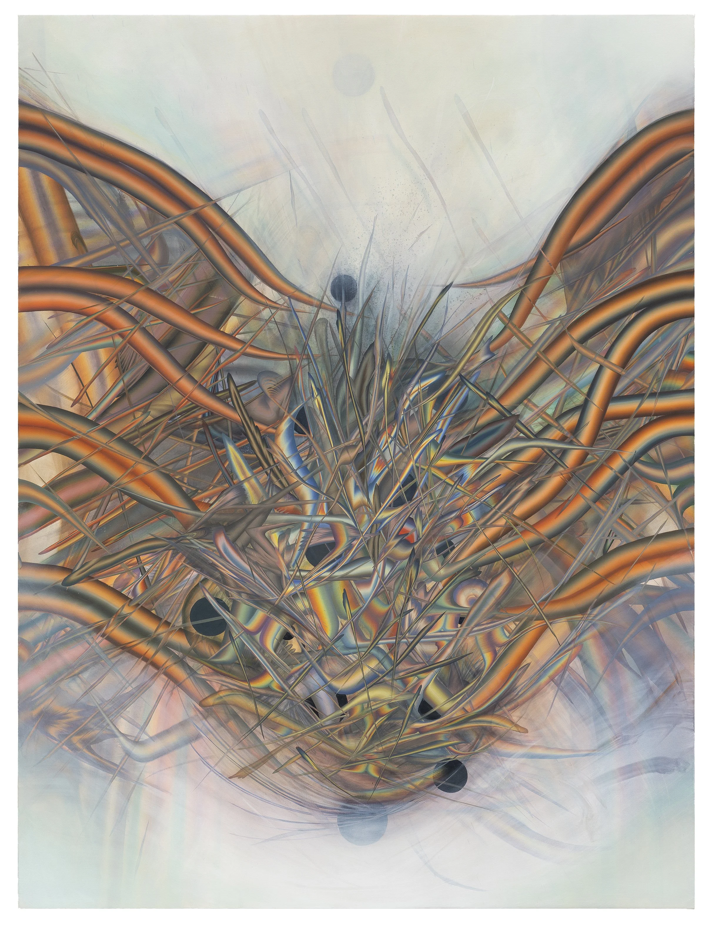  Buoyant plasma,  2025  Oil on canvas 111 x 84 in.64 × 50 in (281.9 x 213.4 cm.)