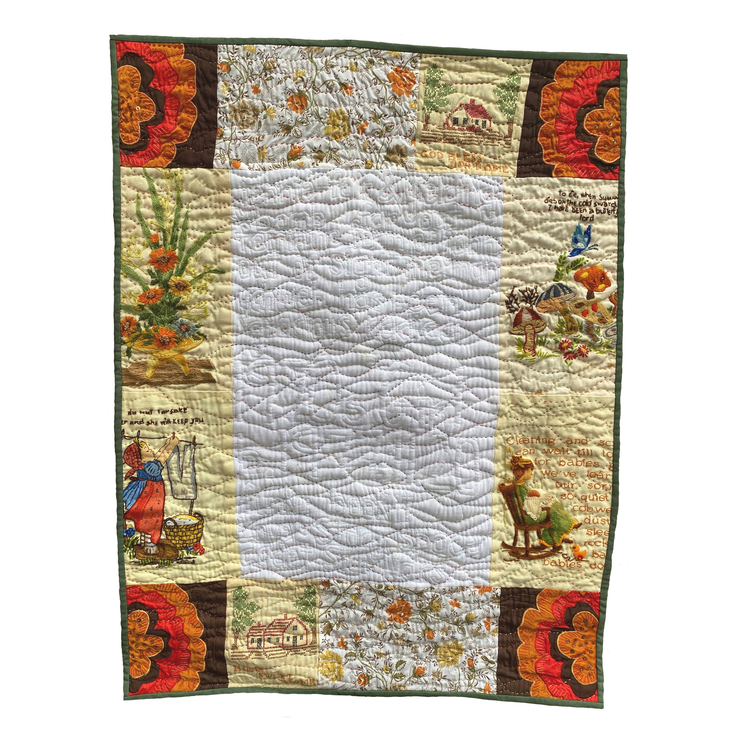 quilt, memory art, artwork, textile, hand quilting,