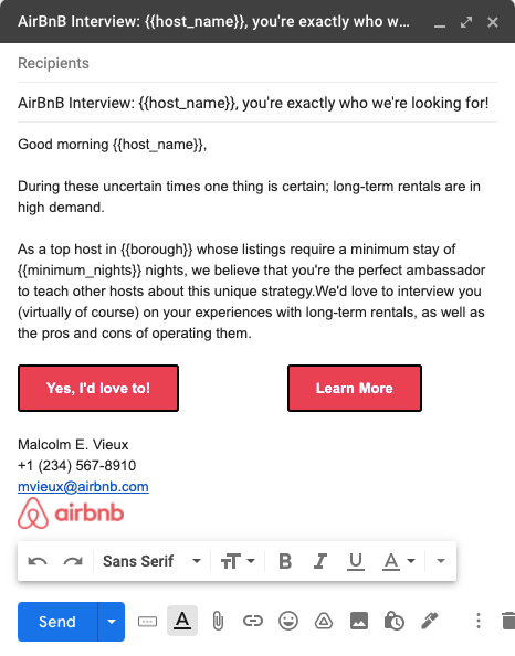 2. Compose Y.A.M.M. E-mail.