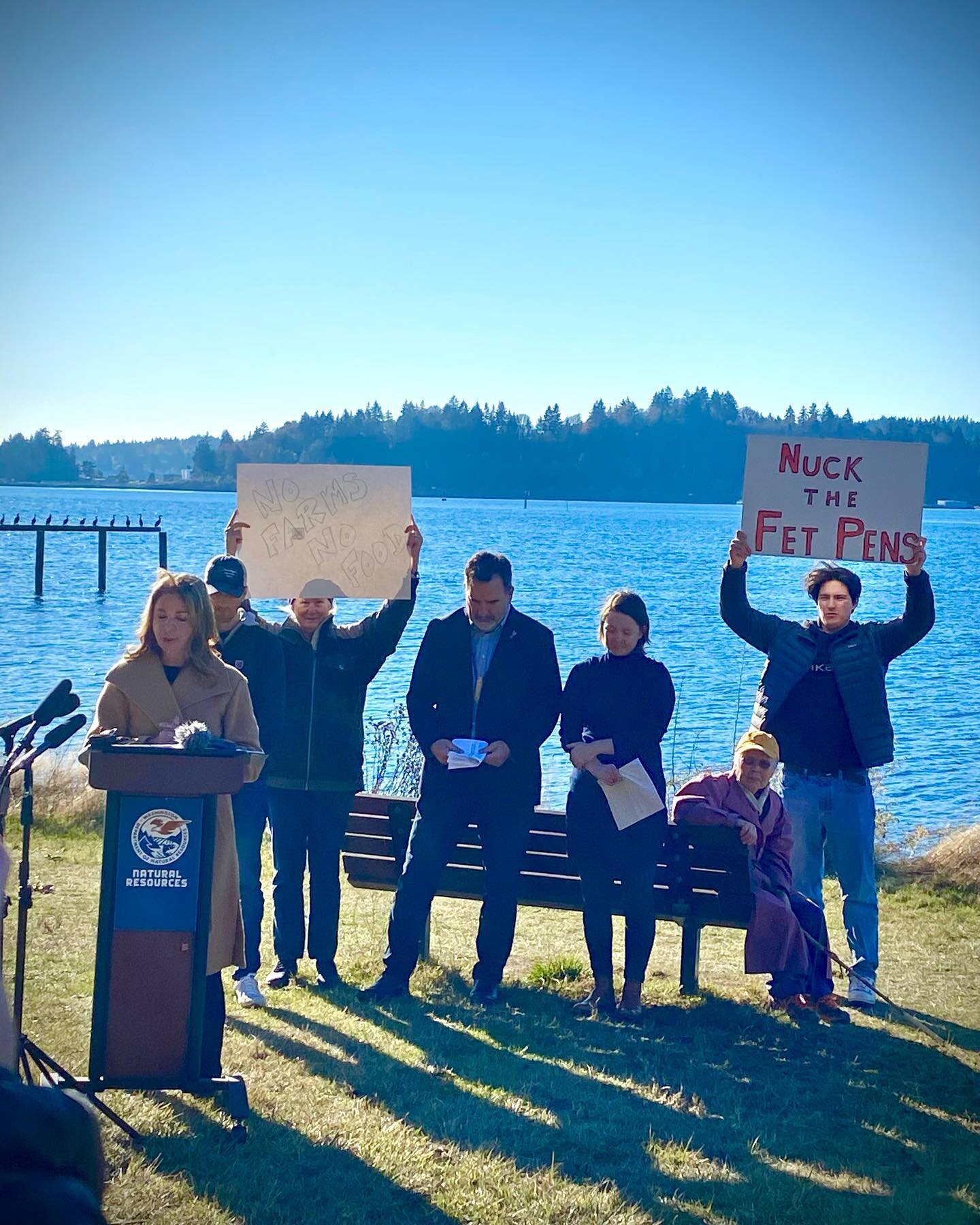How it&rsquo;s going, 5 years later edition: Yesterday we gathered where the 2017 protest started to hear Washington State Commissioner of Public Lands, Hilary Franz, announce that Cooke Aquaculture&rsquo;s remaining Puget Sound net pens would be rem