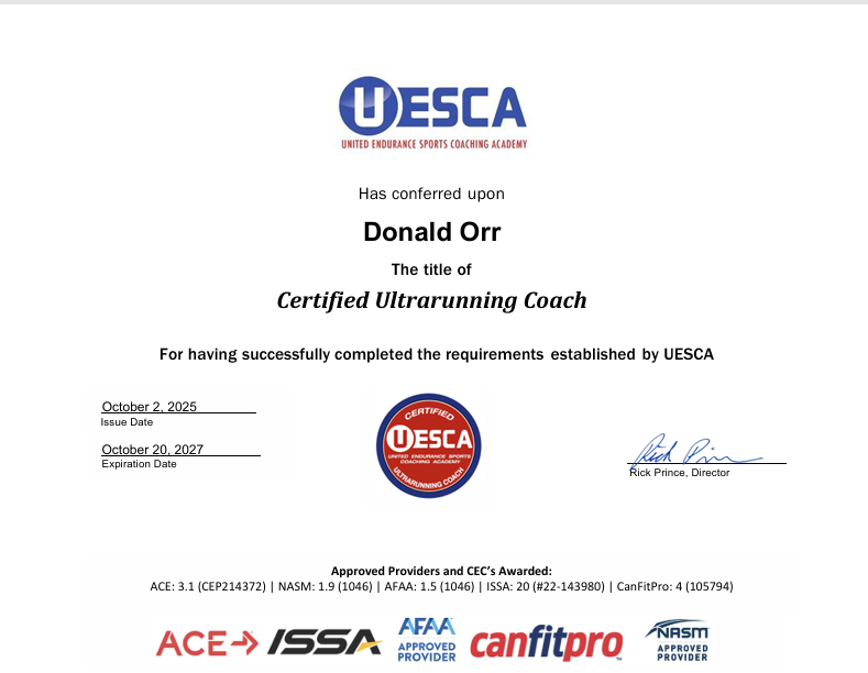 Level 1 Ultra Run Coaching