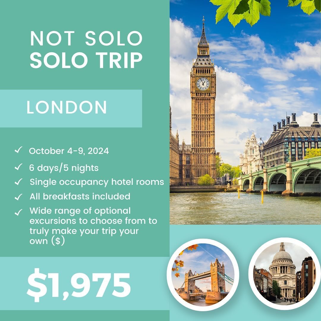Pack your bags! It&rsquo;s here! I am so excited to announce the next Not Solo Solo Trip to LONDON!&nbsp;

I am doing a little dance as I type this because I have spent the last few weeks really spending time curating an experience that I know you wo