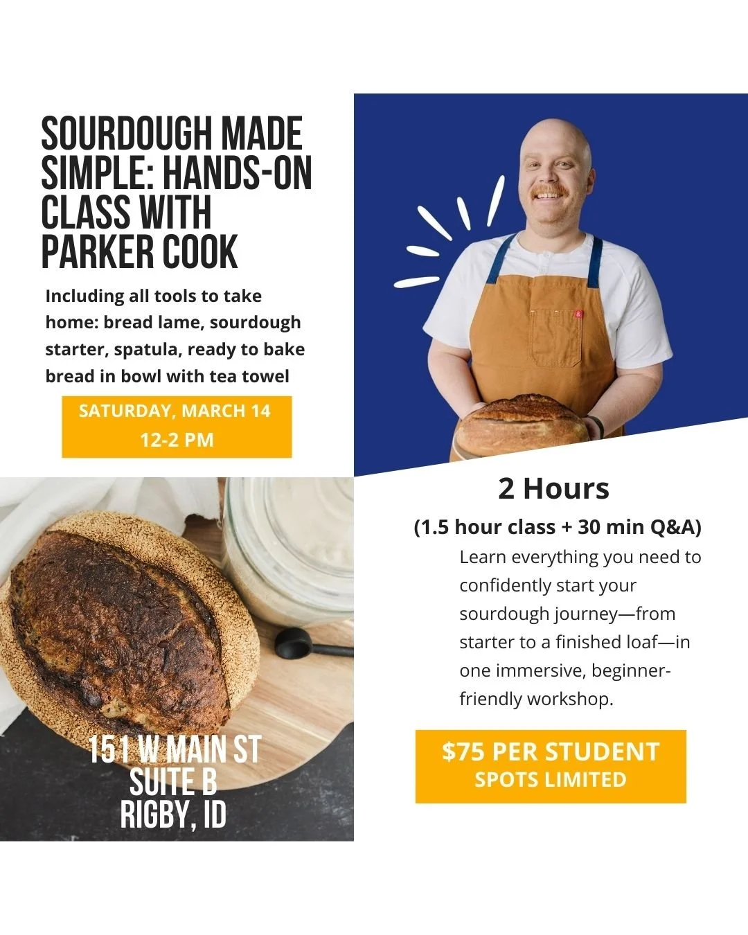 Sourdough Made Simple: Hands-On Class - March 14th