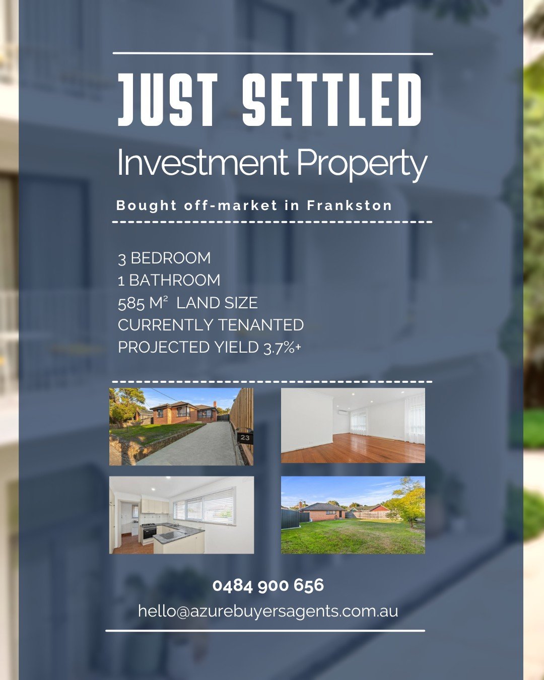 Huge congratulations to our clients on securing an off-market investment property in Frankston! 

This tenanted gem is set to deliver a solid 3.7%+ yield from day one. 

Smart investing at its best!

#Frankstonproperty #melbournerealestate #propertyi