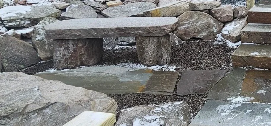 Handmade natural stone bench