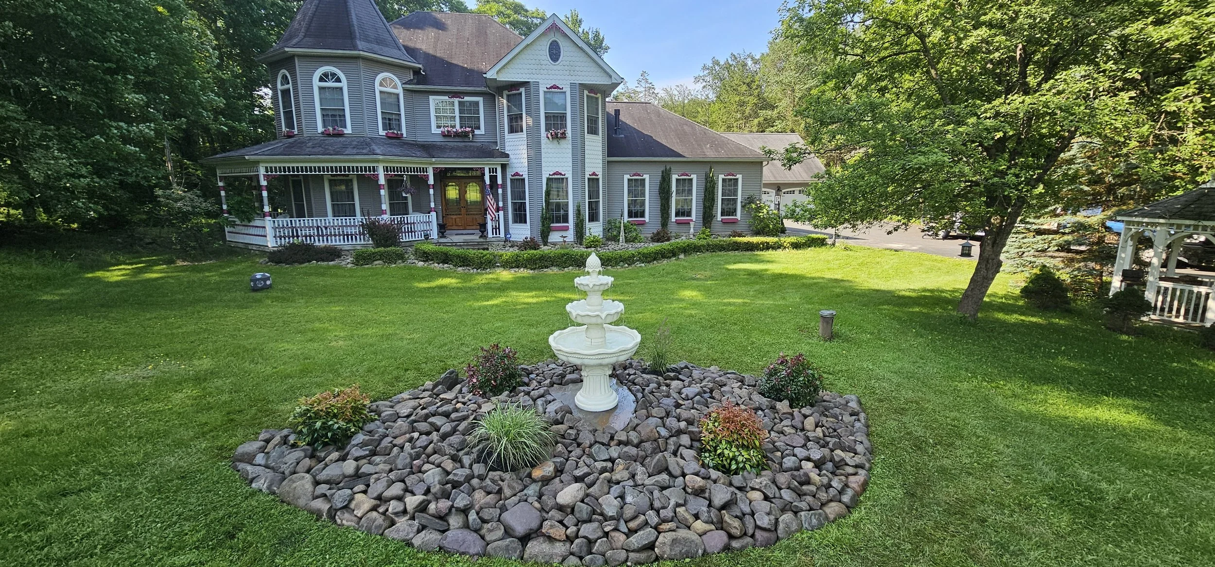 Rock garden with water fountain