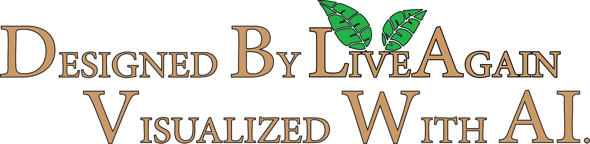 Logo with the text "Designed By LEA, WAH" and with green leaves above the letter "A" in "LEA".