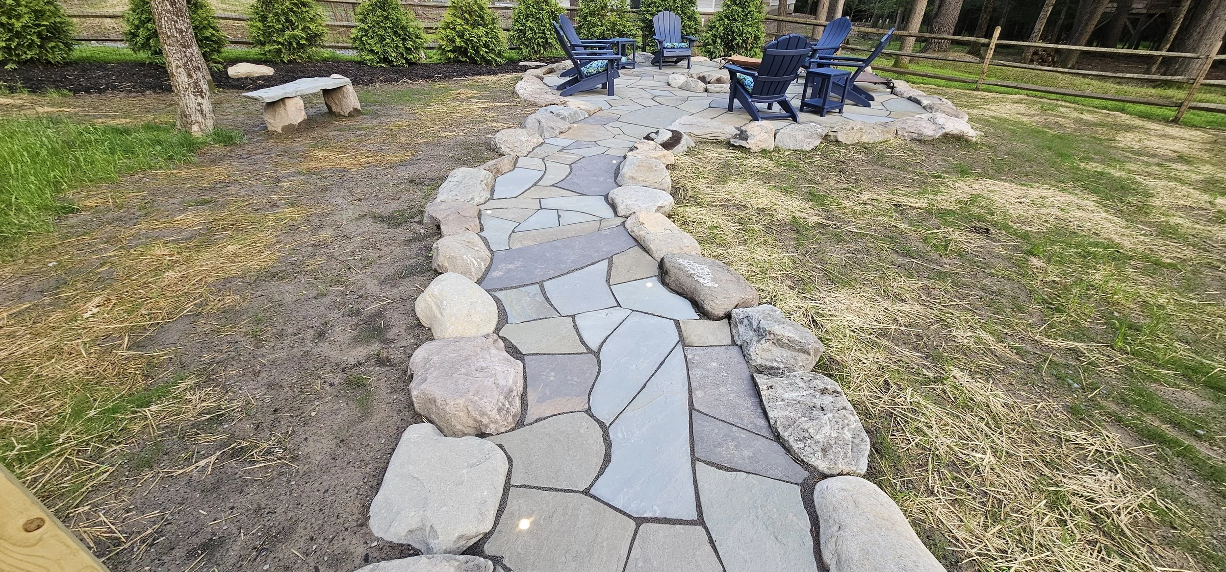scrolling walkway with integrated dot lights