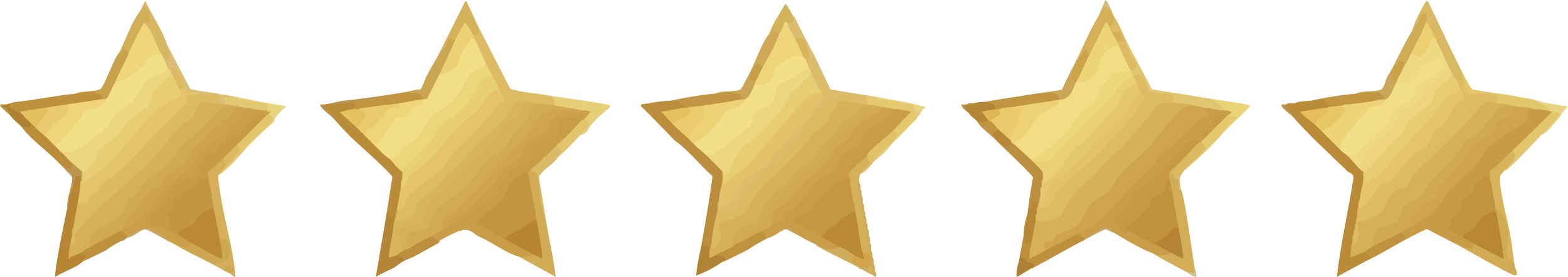 Five gold stars in a row