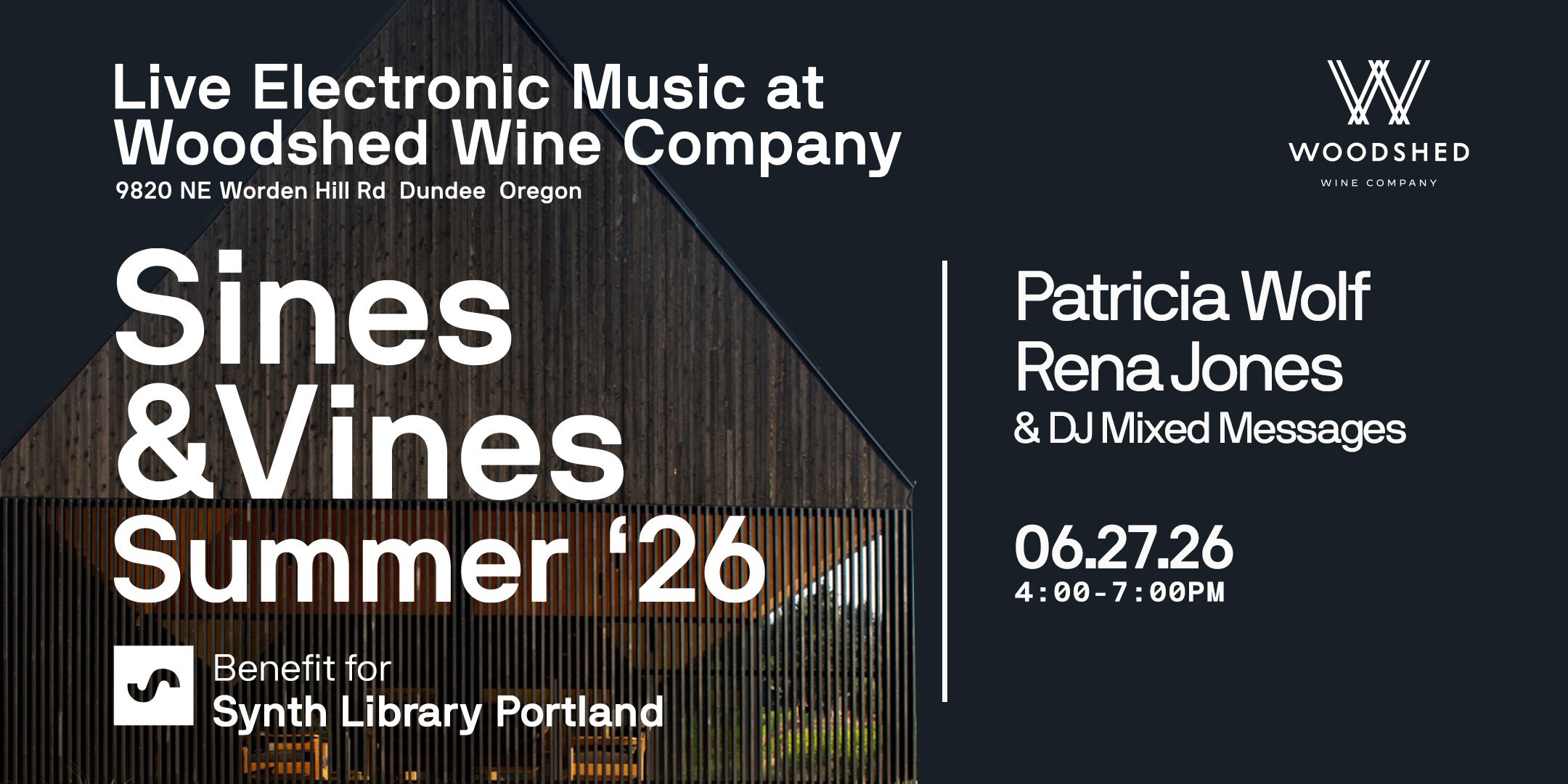 Sines and Vines Concert Series: Patricia Wolf, Rena Jones, and DJ Mixed Messages