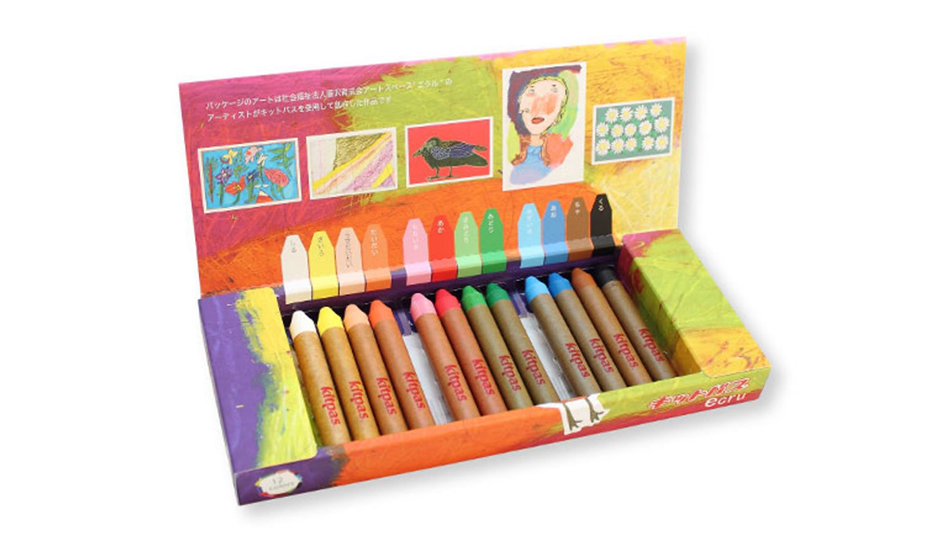 Kitpas Art Crayons Large 12 Colors