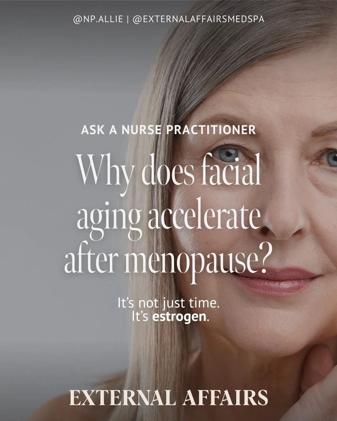 It&rsquo;s not just time - it&rsquo;s hormonal. 

Estrogen plays a key role in maintaining collagen, elasticity, and hydration in the skin. As levels shift, so does the way our skin behaves. 

In collaboration with our Nurse Practitioner @np.allie , 