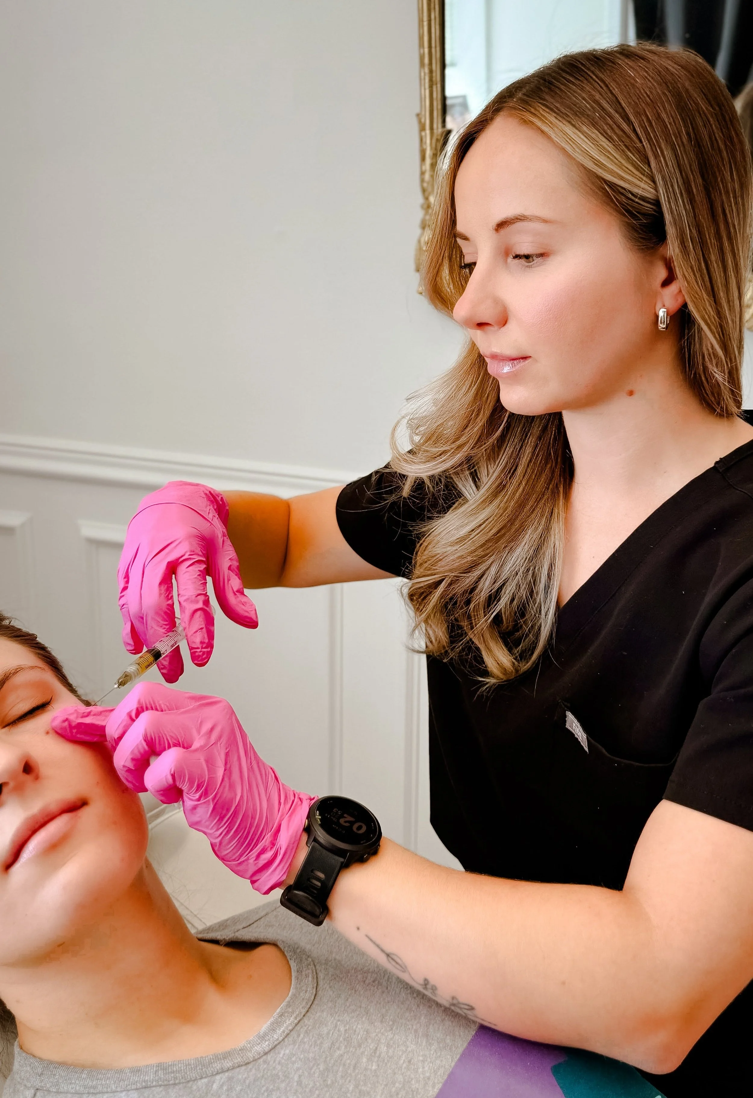 Before and after image of under-eye filler
