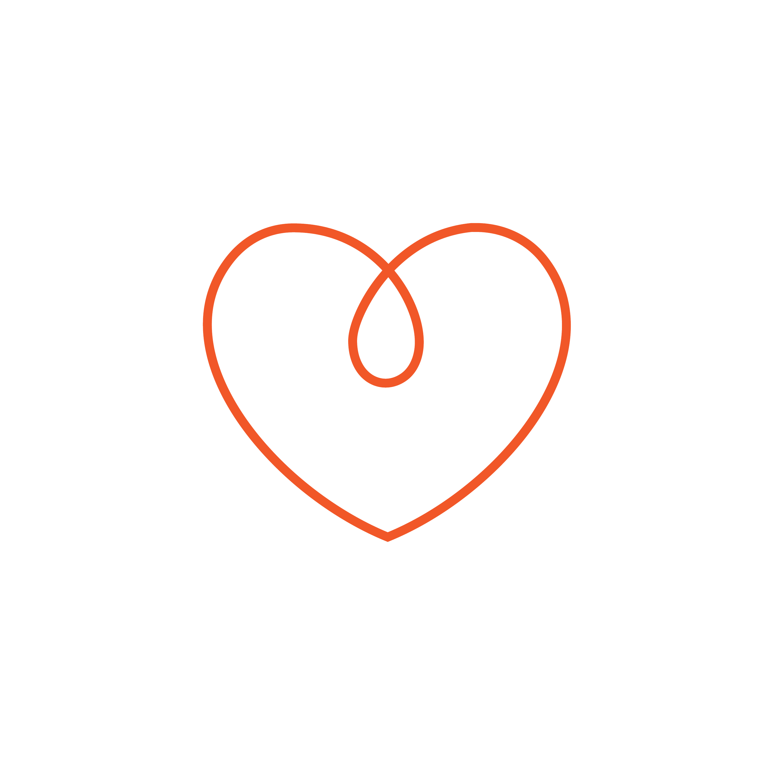 Black background with red heart illustration composed of a simple line drawing.