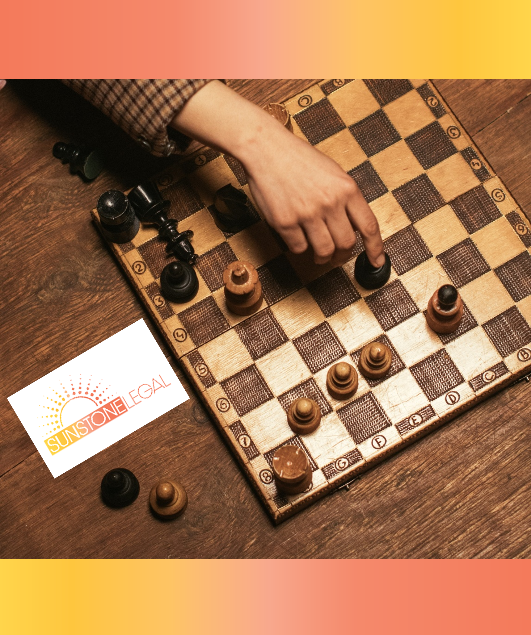 hand moving a piece on a chess board