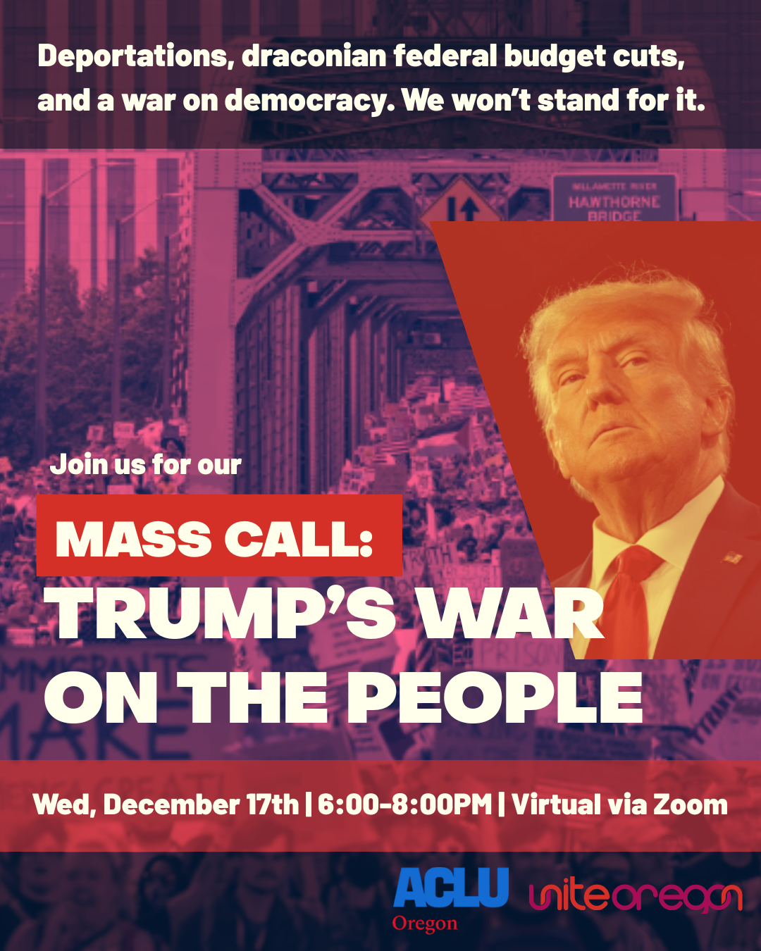 Unite Oregon Mass Call: Trump’s War on the People