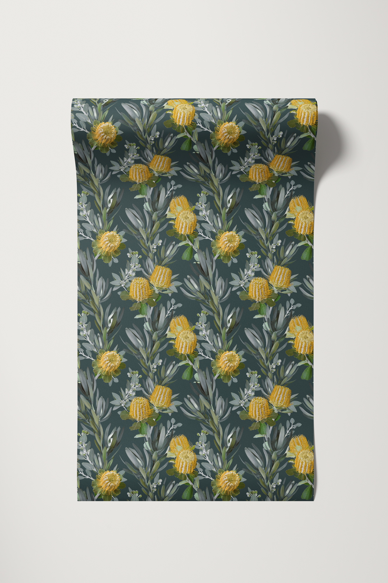 Louise Jones Scarlet Gold Dark wallpaper