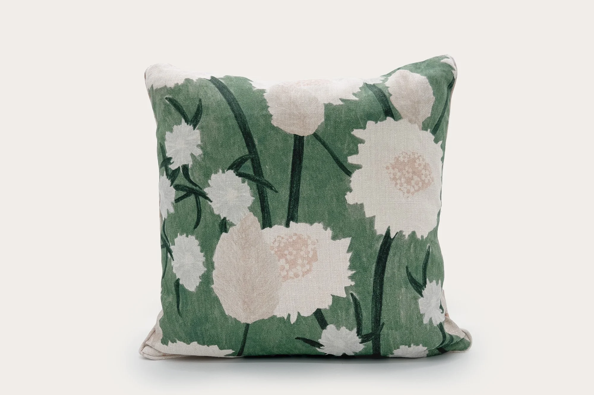 Louise Jones Alice Forest x Elkhorn Blush Belgian linen cushion