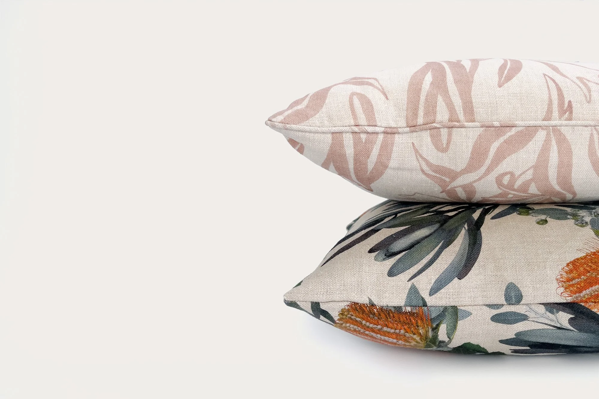 Louise Jones Elkhorn Blush Belgian linen cushion