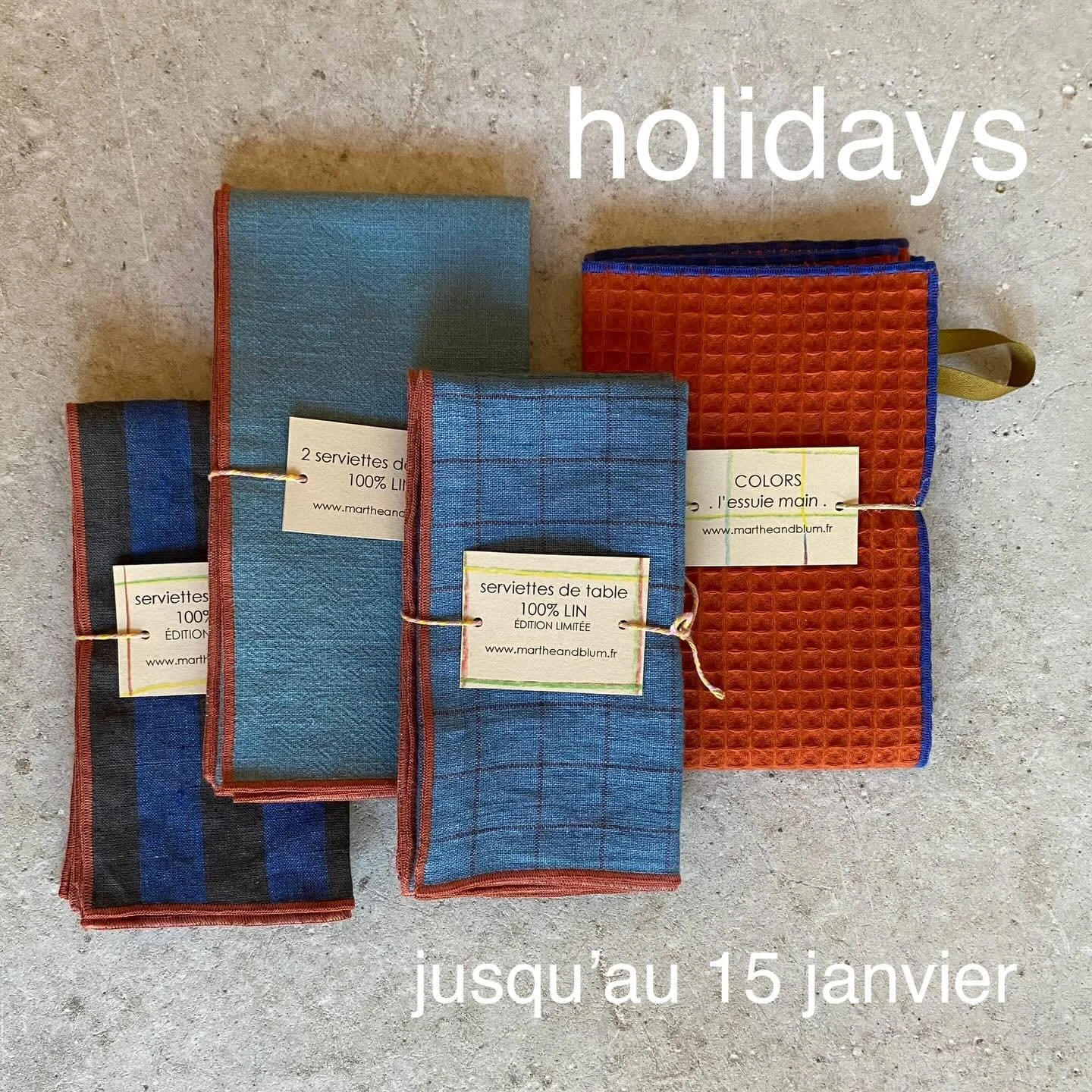 &Ccedil;a y est les vacances bien m&eacute;rit&eacute;es arrivent &agrave; tr&egrave;s grands pas, plus que 24h et je suis off off off 🤪 

En vacances jusqu&rsquo;au 15 janvier et je serais de retour &agrave; l&rsquo;atelier le 16 janvier 🌸 

Bonne