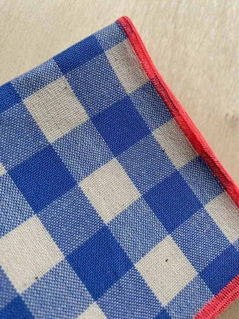 Serviettes de table coton - BIG VICHY - bleu