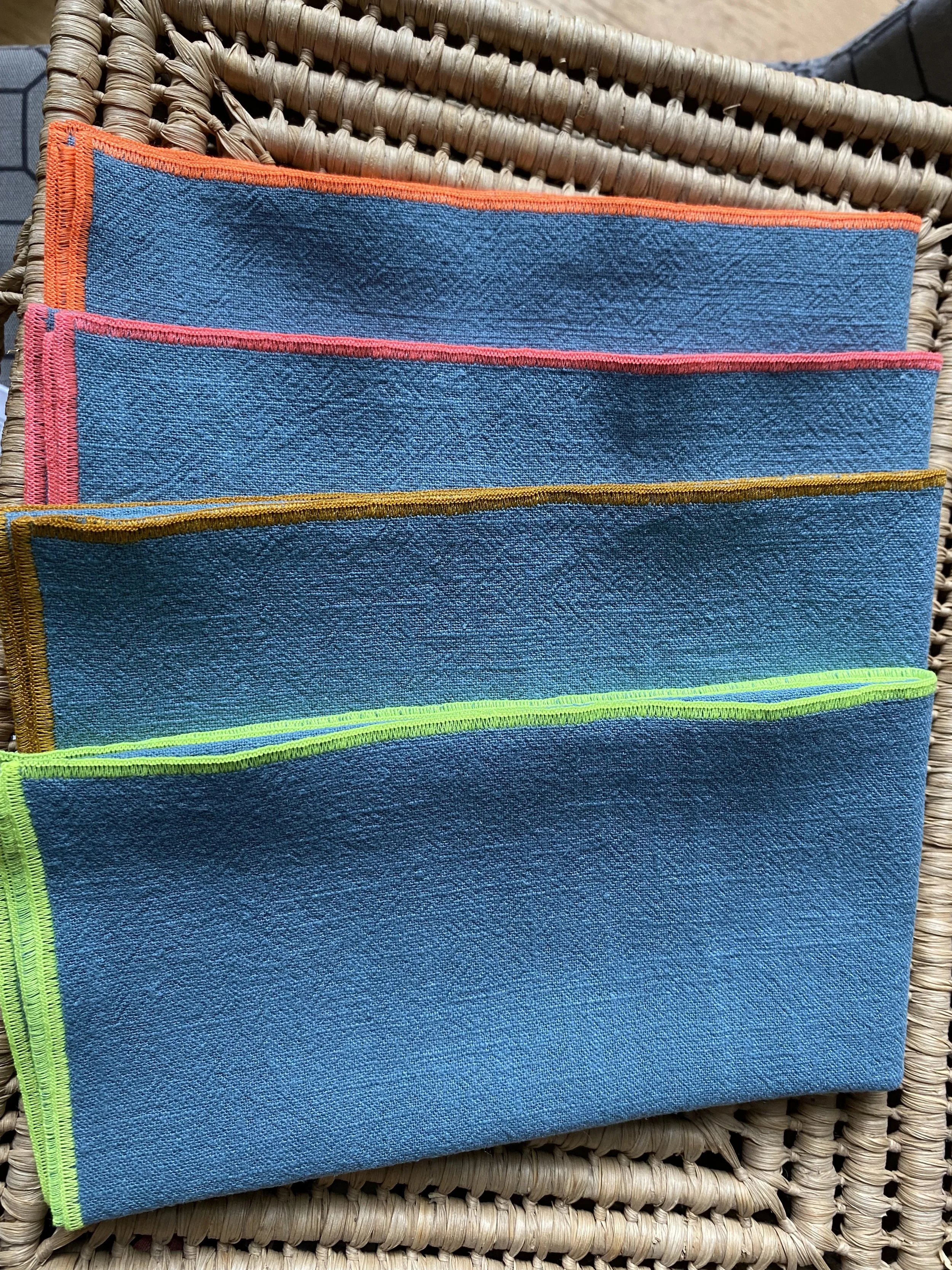 Serviette de table lin lavé x 2 COLORS . celadon