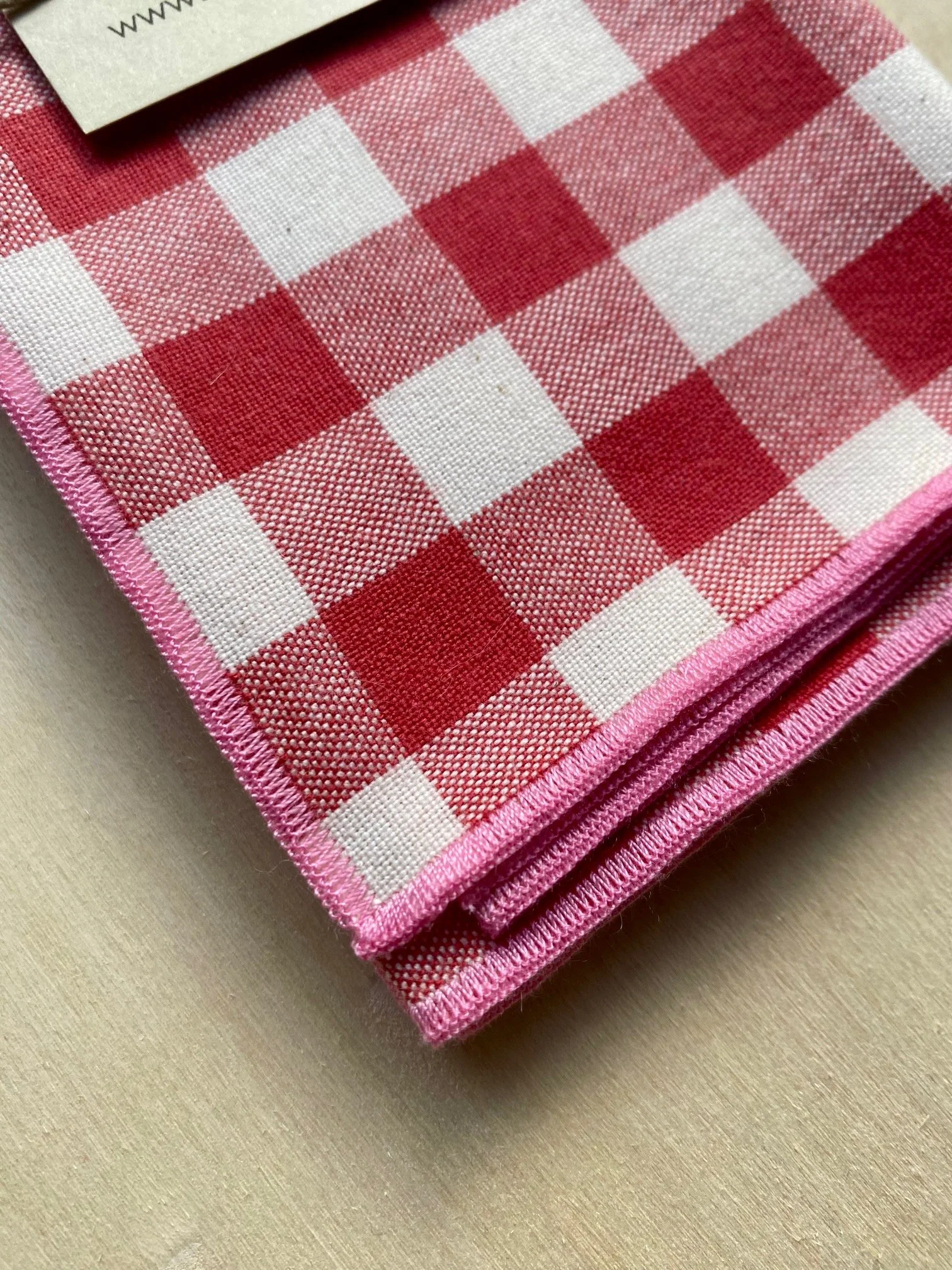 Serviettes de table coton - BIG VICHY - rouge