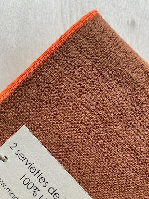 Serviettes de table lin lavé- COLORS - CARAMEL