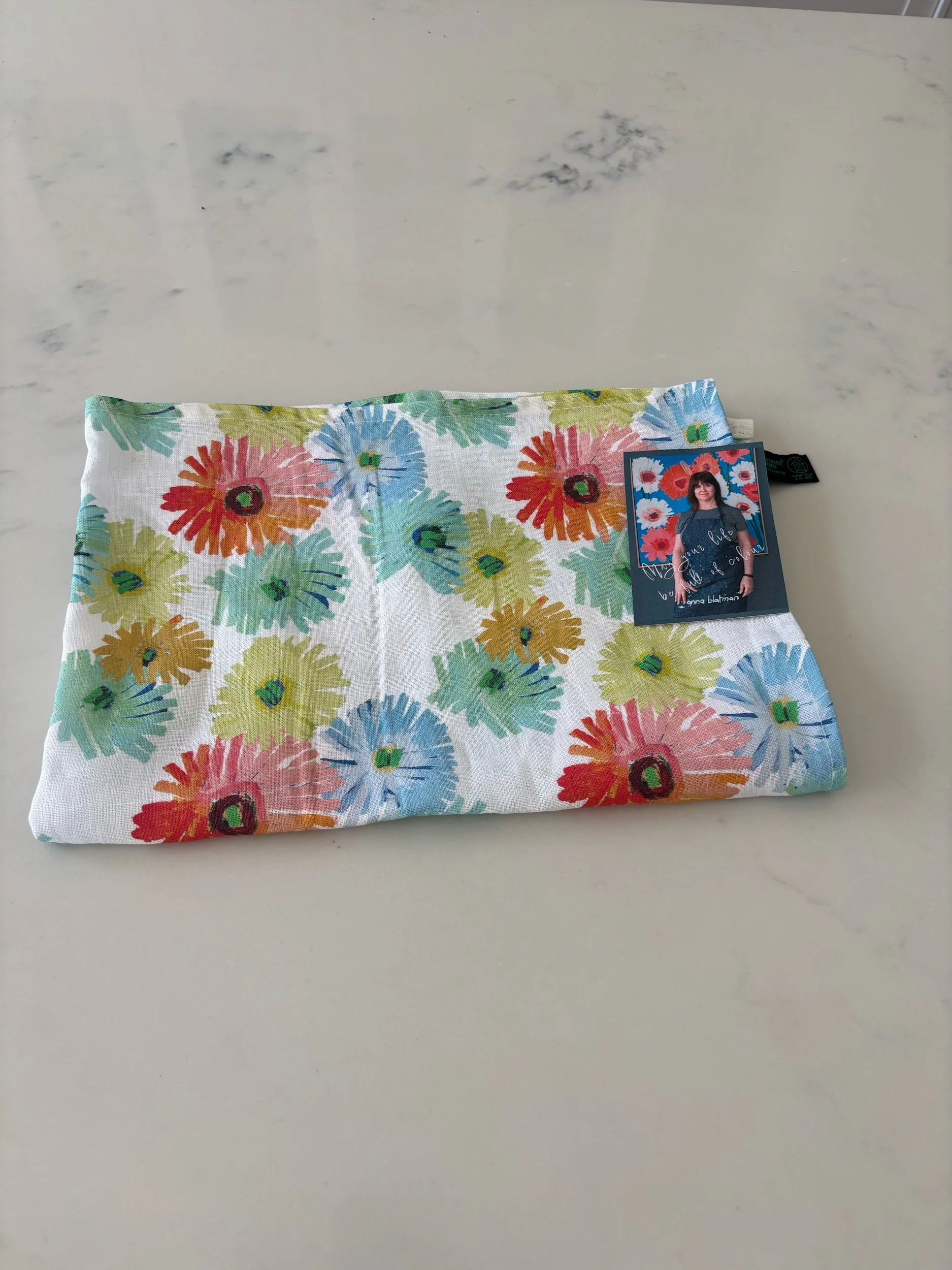 NEW  Anna Blatman  Koko   Floral  Linen  Tea Towel ( END NOV  DELIVERY)