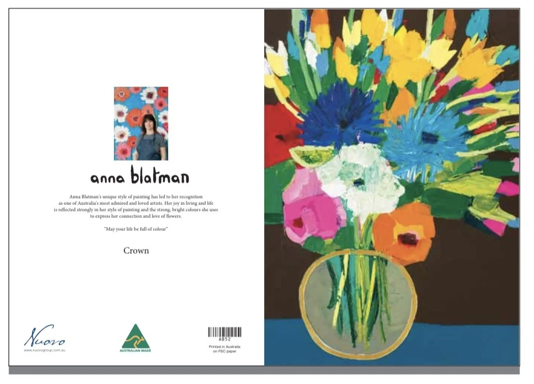 NEW Anna Blatman  Crown  Flower  Card