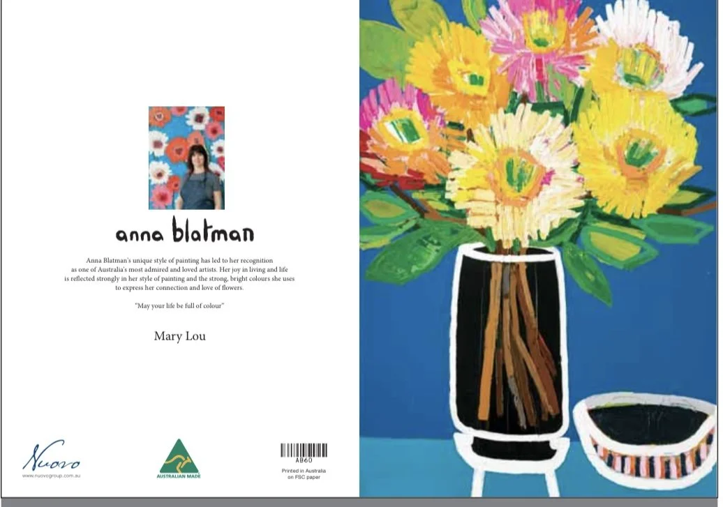 NEW Anna Blatman  Mary Lou  Flower  Card