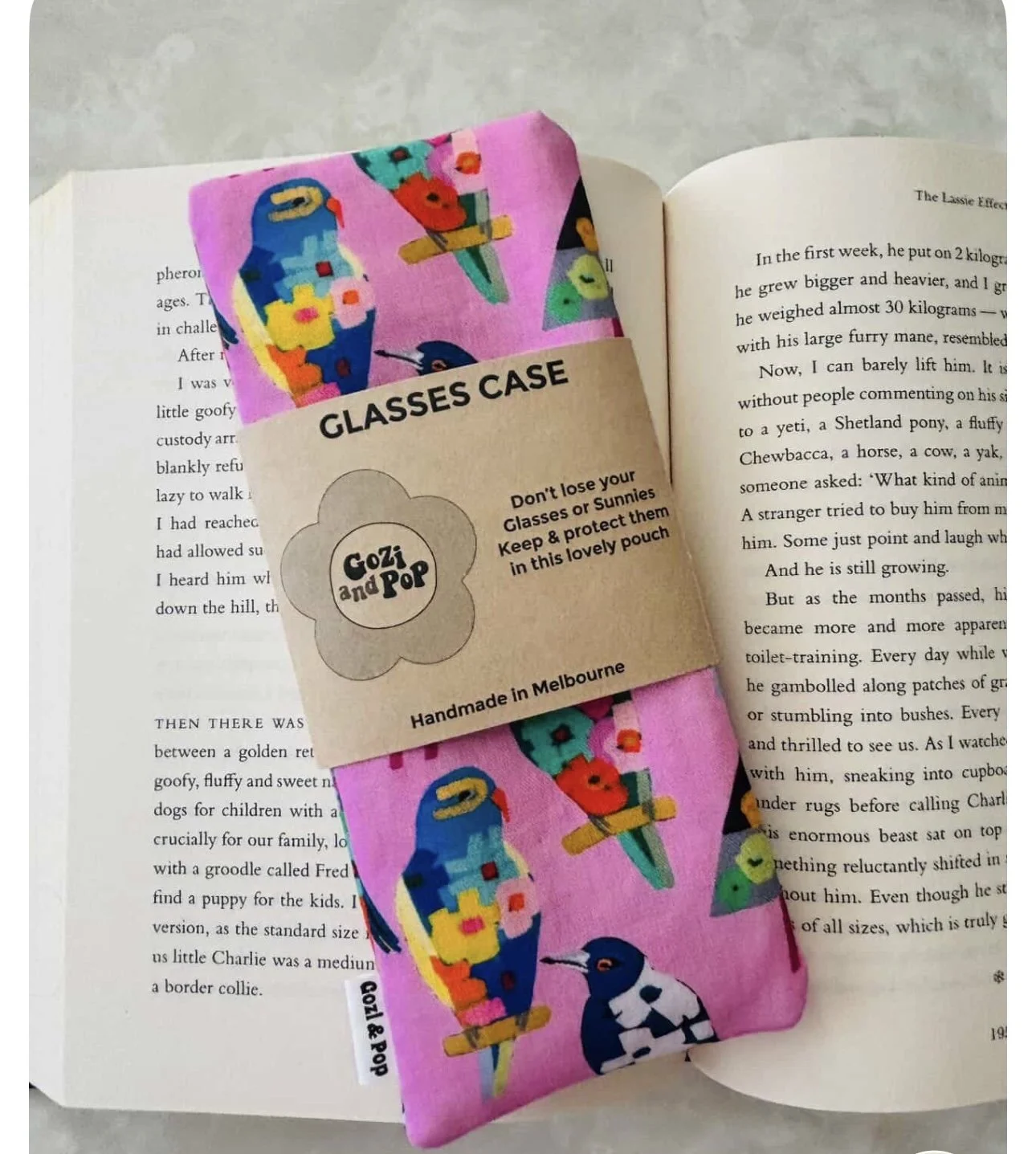 NEW Anna Blatman  Flowery Birds Sunglass Pouch