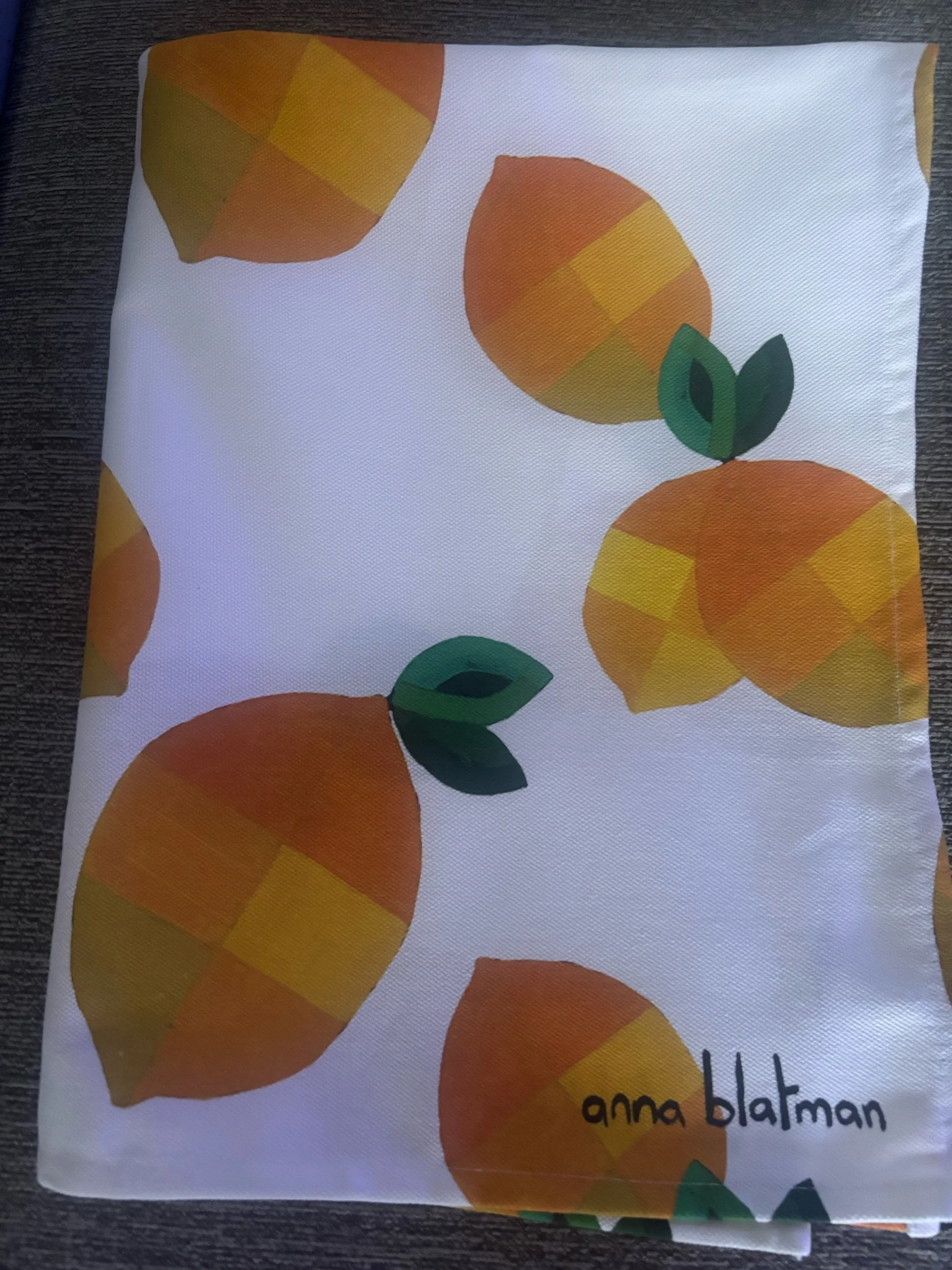 NEW  Anna Blatman  Lemon  Cotton  Tea Towel